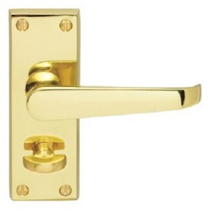  Victorian Privacy Latch Lever Polished Brass